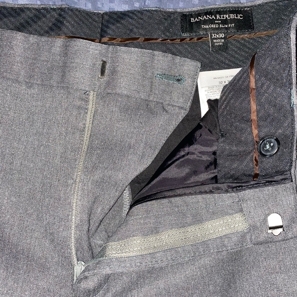 Banana Republic Dress Pants Mens 32x30 Tailored Slim Fit Grey - Picture 4 of 4